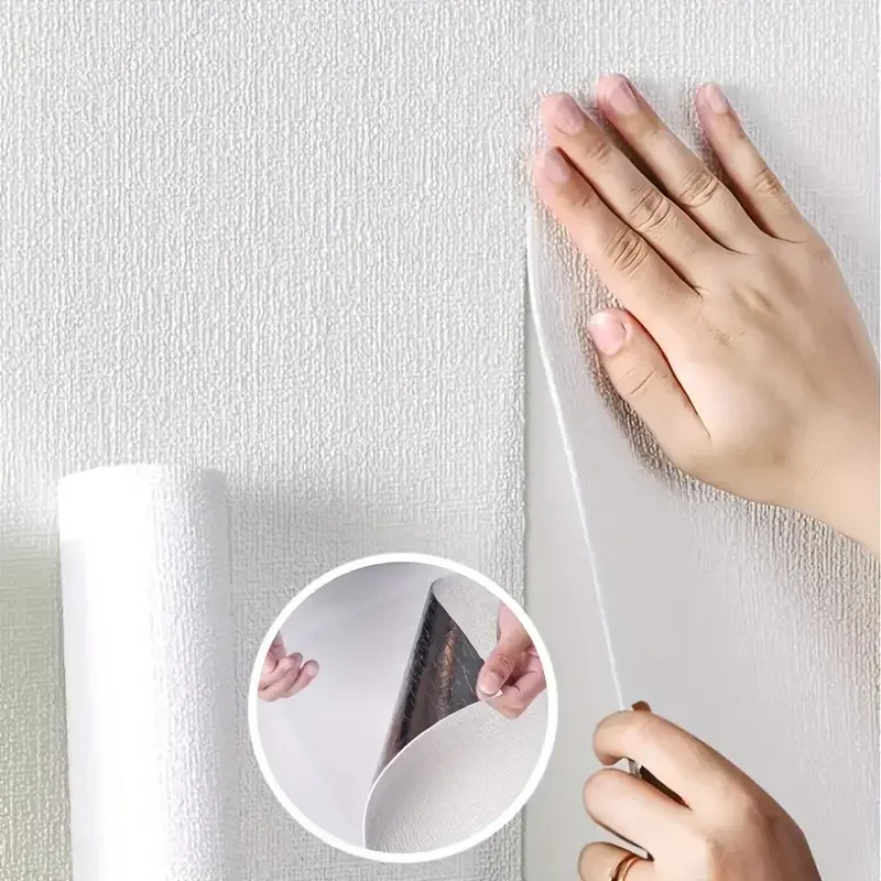 Self-กาว 3D ผ้าลินินโฟม PVC หนากันน้ําพื้นหลังปรับปรุงวอลล์เปเปอร์สติ๊กเกอร์ติดผนังสําหรับห้องนอนห้องนั่งเล่น