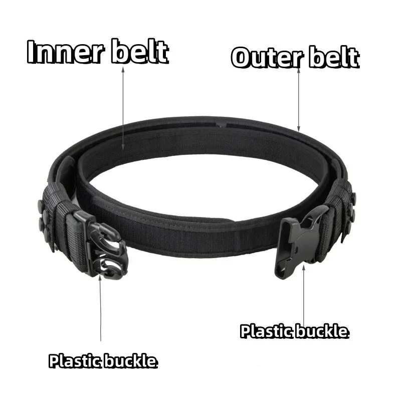 2 in 1 Tactical Belt Quick Release  Buckle MOLLE  Mens Belts width 5CM