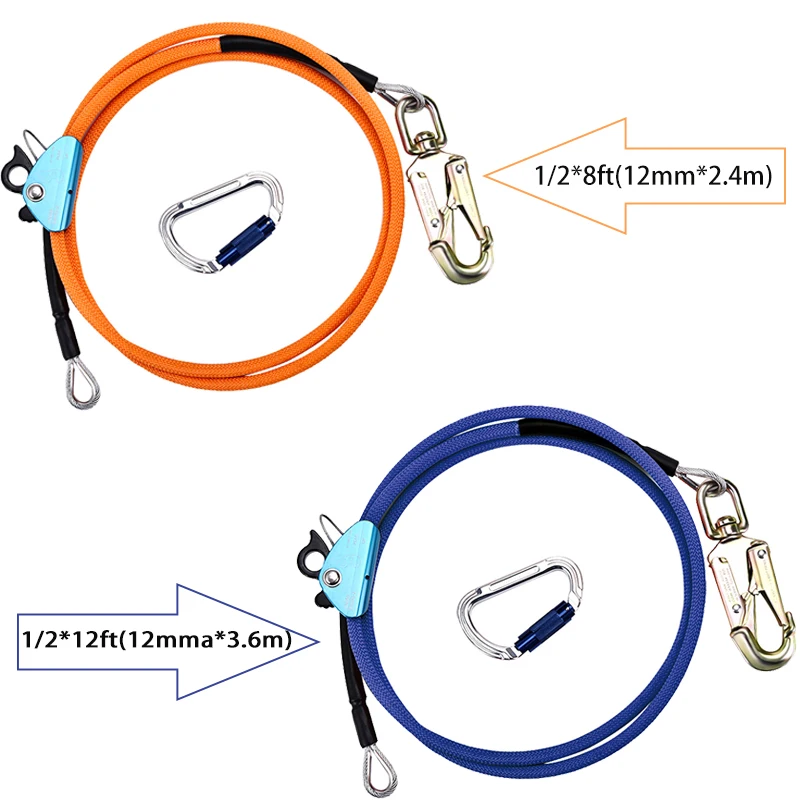 1/2 "* 8 'Dây Thép Core Lật Dòng Bộ Leo Núi Định Vị Dây Cho Arborists Cây Nhà Leo Núi Cho Arborist mùa Thu Bảo Vệ