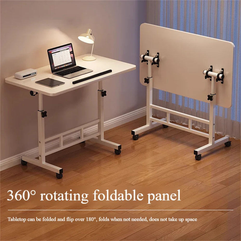 Mobiel sta-bureau met wielen Klein computerbureau In hoogte verstelbaar Laptopbureau Witte staande tafel Thuiskantoorbureaus