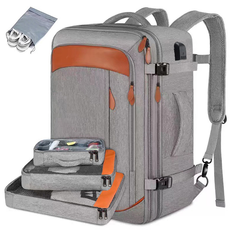 Mochilas de maleta grandes expandibles de viaje de gran capacidad con 4 cubos de embalaje Mochila de equipaje resistente al agua Mochila