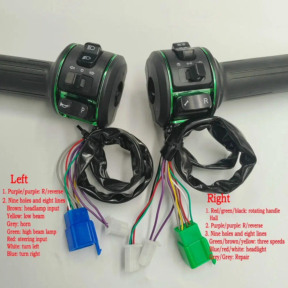 สกู๊ตเตอร์ไฟฟ้าขวาและซ้าย Accelerator,ชุดสวิทช์รวมย้อนกลับ,3 ความเร็ว,หมุน,ปุ่ม hon Repair Part