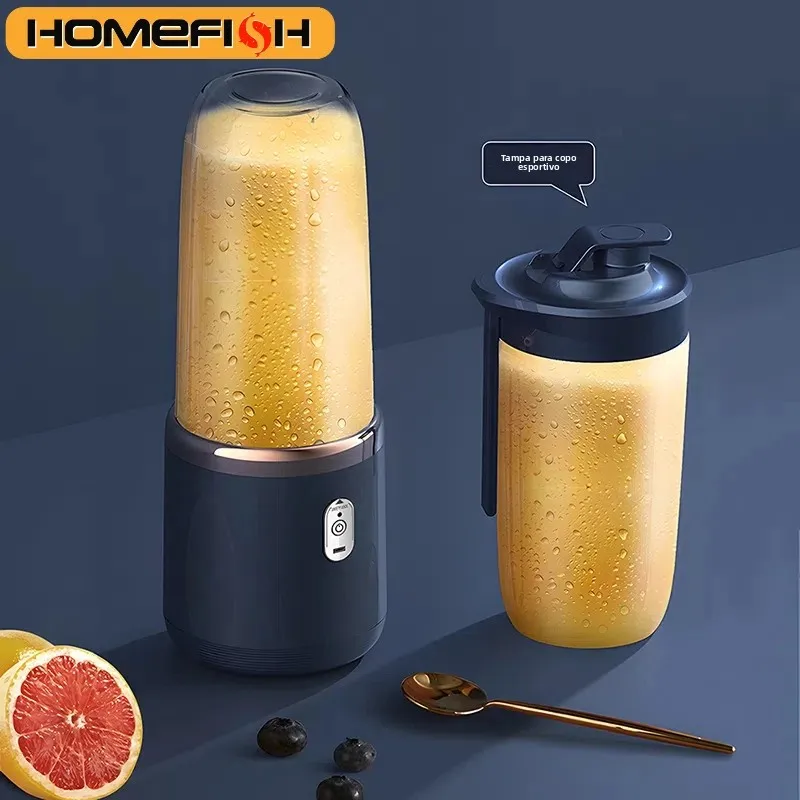 Garrafa liquidificador portátil elétrica 6 lâminas multifuncional liquidificador de suco suco fresco smoothie liquidificador gelo crushcup processador de alimentos