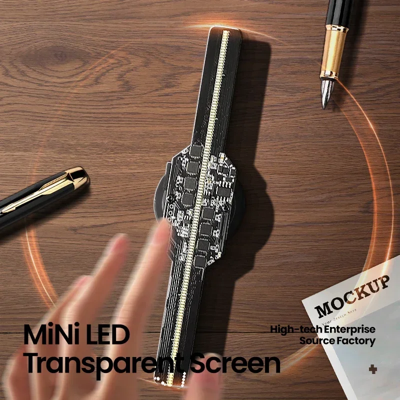Produtos com logotipo personalizado Display LED transparente Mini Projetor de ventilador de holograma 3D Exibição de holograma de Natal de Halloween