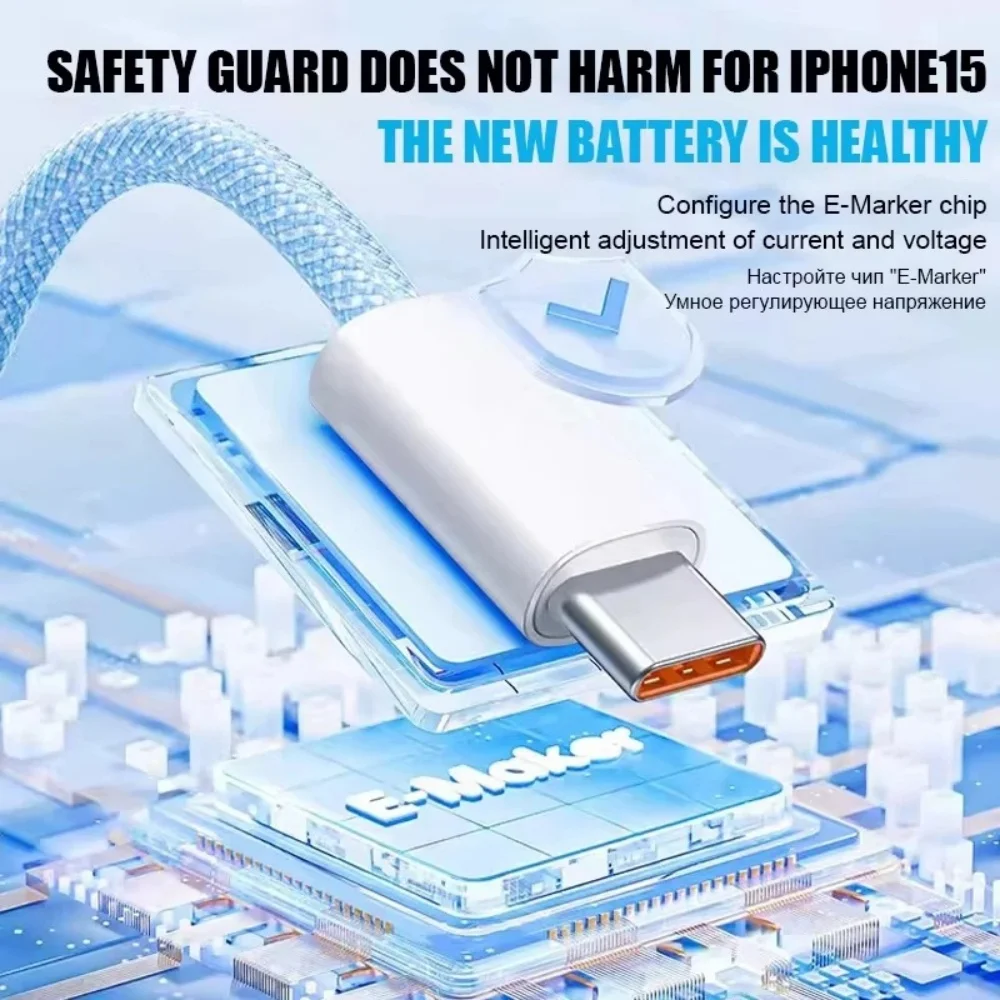 急速充電とデータ転送用のUSBType-Cケーブル,iPhone 16,15 pro max,Huawei, Samsung, Xiaomi, PD, 60W, 1m, 1.5m, 2m