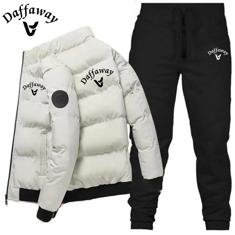 Ropa de hombre Chaqueta de algodón Conjunto de ropa deportiva, Conjunto de camisa y pantalones con capucha, Moda Naffaway, Ropa de invierno para hombre Nueva dos piezas