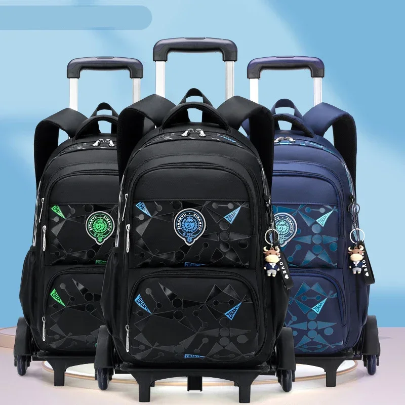 Mochilas escolares con ruedas para niños, mochila escolar para estudiantes, puede subir escaleras, Maleta informal, mochila de viaje para niños de 6 a 13 años