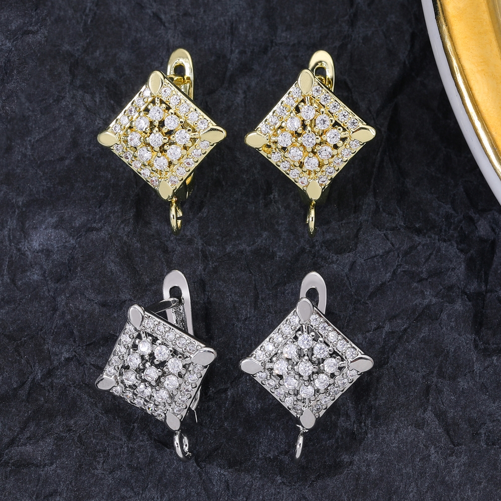 Juya Handmade 18K Real Gold Plated Earwire Fasteners Earring Hooks Accessories For DIY Women's Anti-Allergy Earrings Making