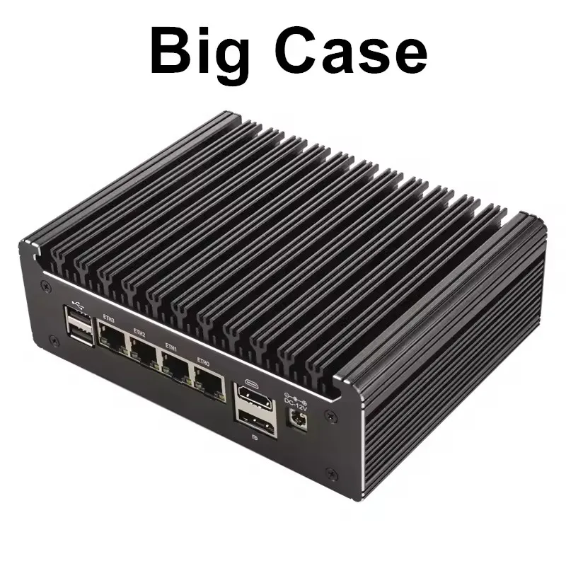 Topton Solid Fanless Mini PC Intel N150 Pentium N6005 4 LANs i226-V 2.5G DDR4 COM USB-C pfSense OPNsense ESXi Firewall Computer