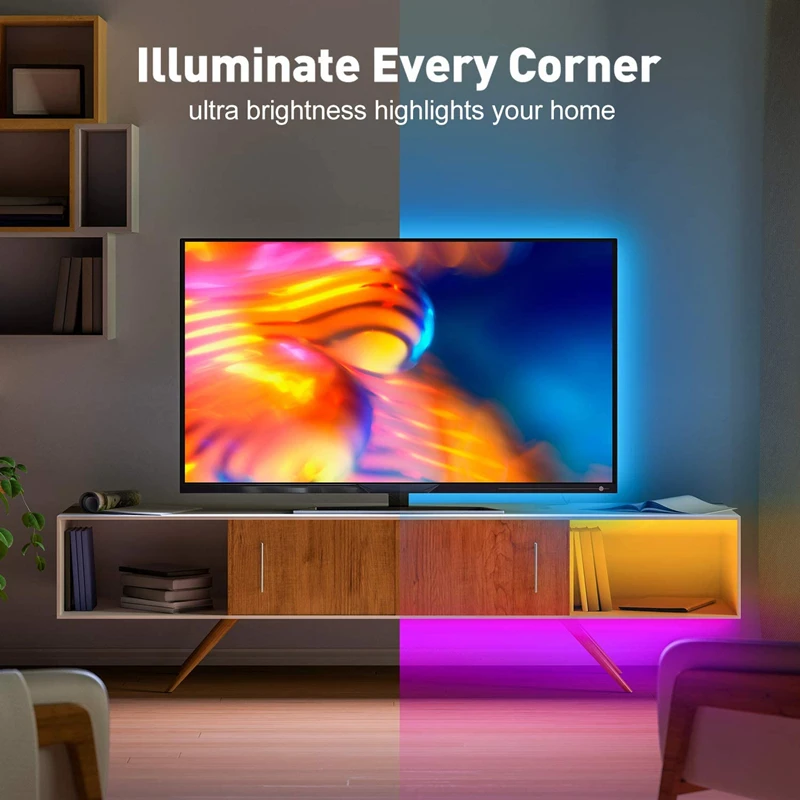 Tira de luces LED USB, luces LED con Control por aplicación Bluetooth para TV RGB 5050, cinta de diodo Flexible, retroiluminación de TV, decoración de habitación
