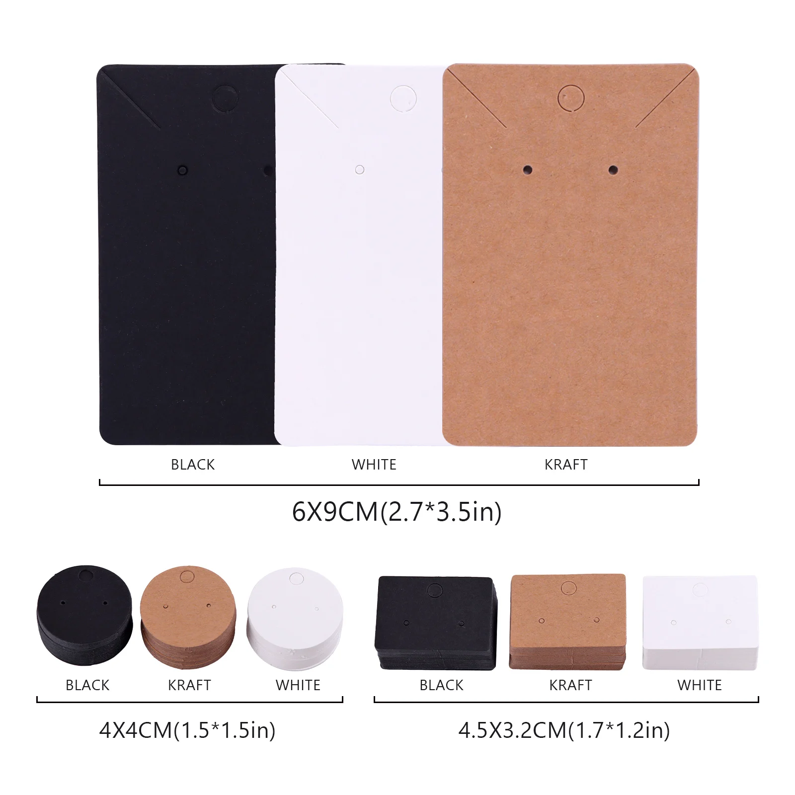 50 ชิ้น/ล็อตต่างหูสร้อยคอการ์ดแสดงผลสําหรับเครื่องประดับ Self-Seal บรรจุภัณฑ์กระดาษแข็ง Hang Tag EAR STUD กระดาษการ์ด