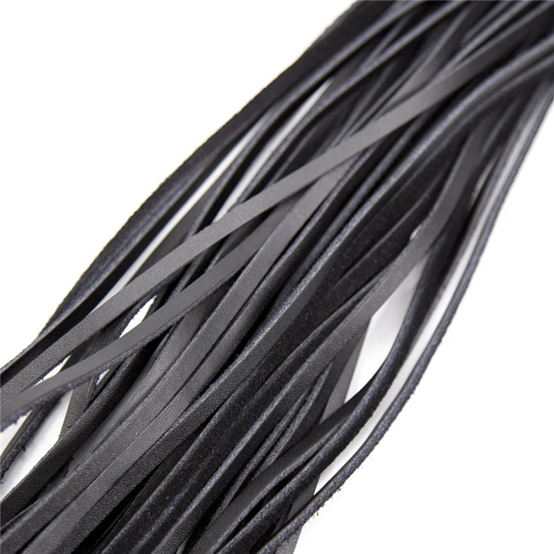 68cm mango de cuero genuino borlas látigo de caballo cultivo Flogger Paddle Slapper entrenamiento de caballos lanchas de doma