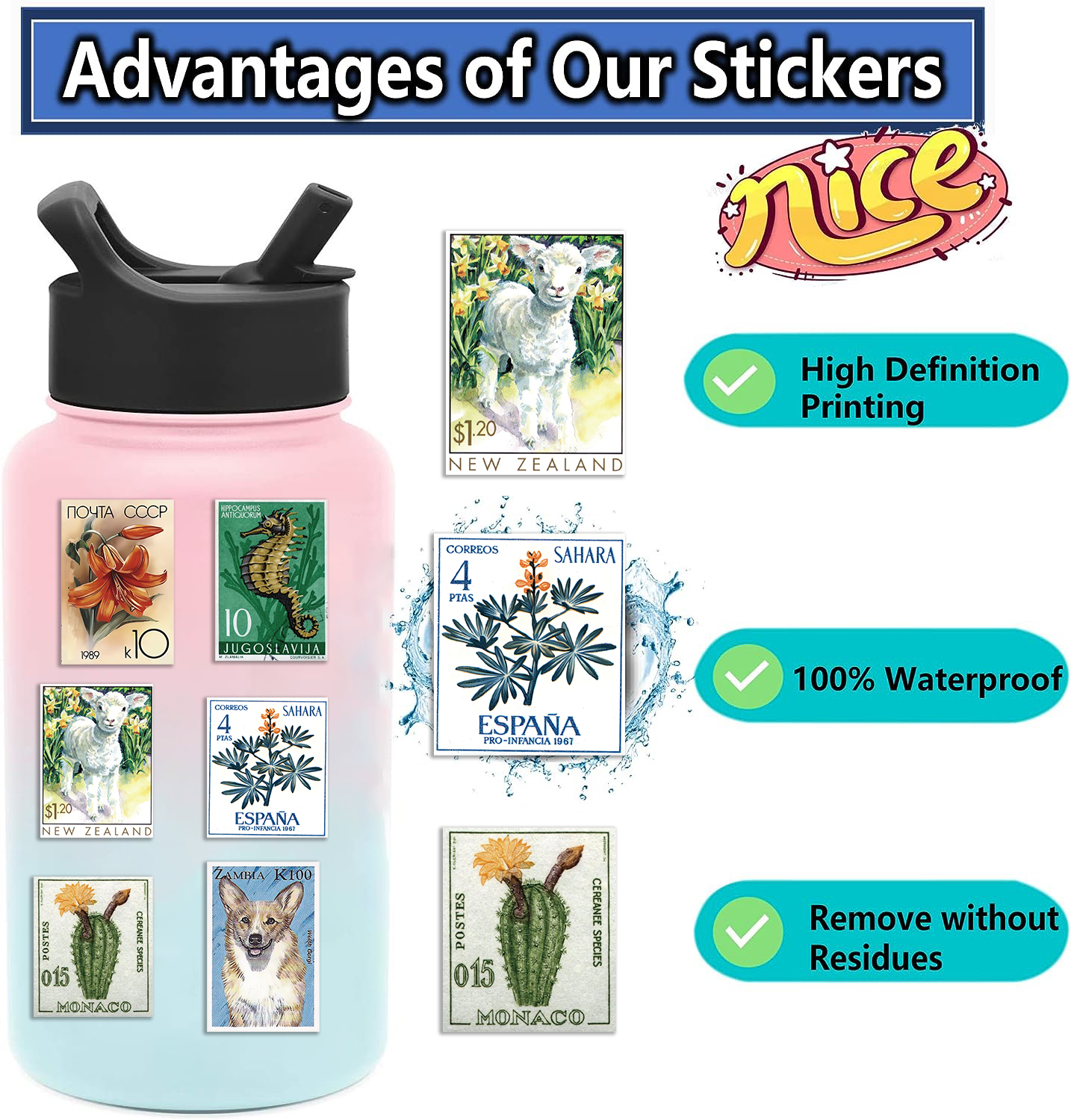 50 pçs retro selo arte adesivos vintage estética dos desenhos animados decalques para portátil bagagem skate telefone adesivo crianças brinquedos