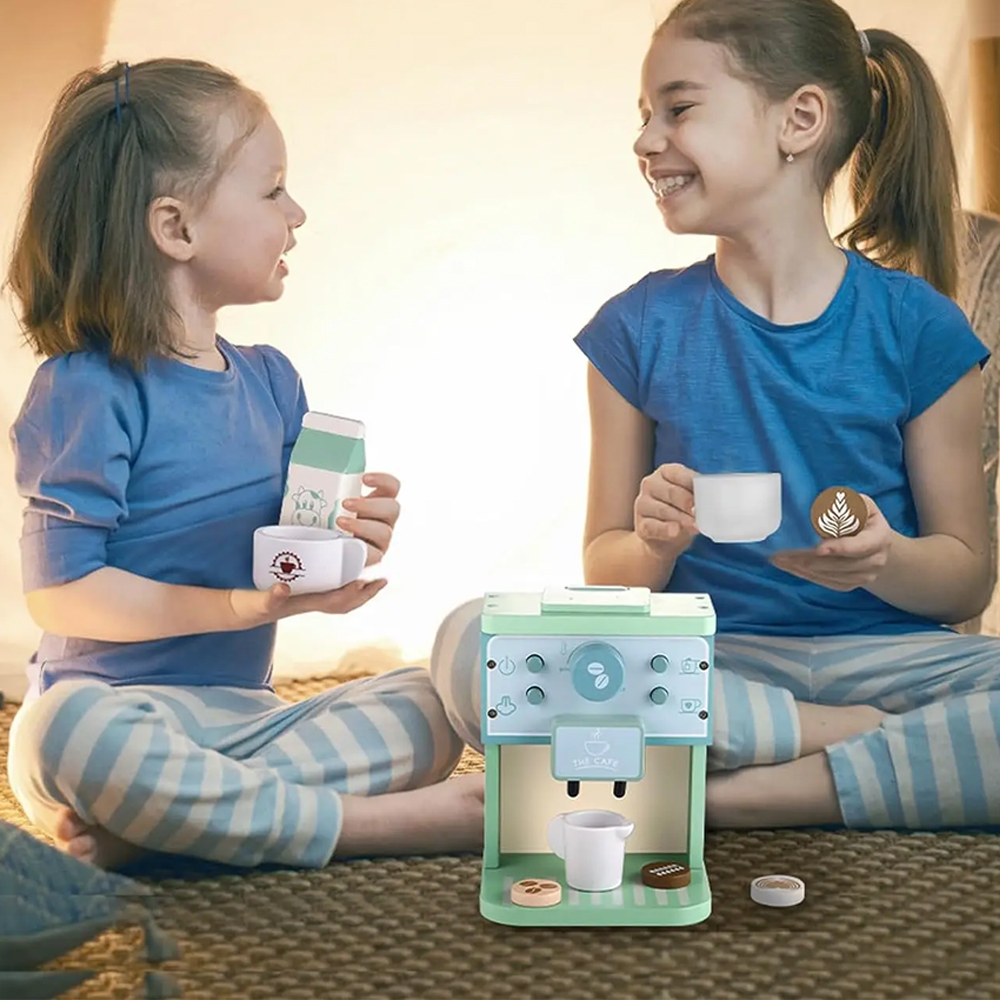 Juego de juguetes de cocina para niños, cafetera de madera, Kit de simulación para hacer galletas, juego de simulación, juguetes educativos, regalos para niñas y niños