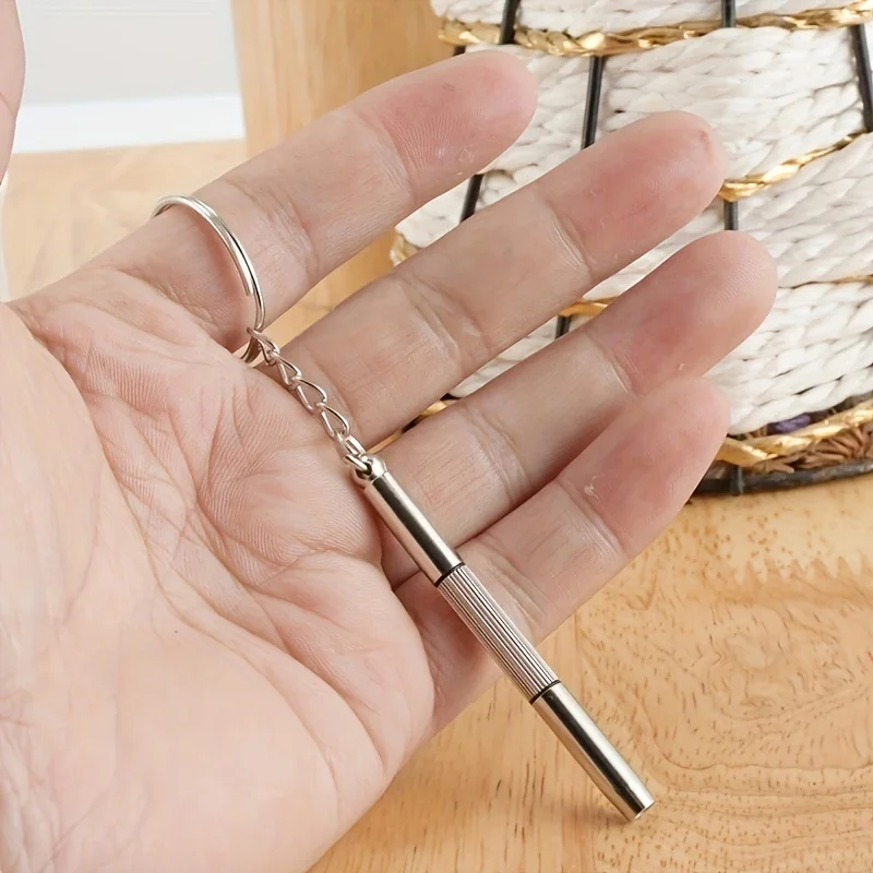 Cacciavite per occhiali in acciaio Cacciavite per occhiali Kit di riparazione per orologi con portachiavi Utensili manuali portatili Strumenti per cacciaviti di precisione