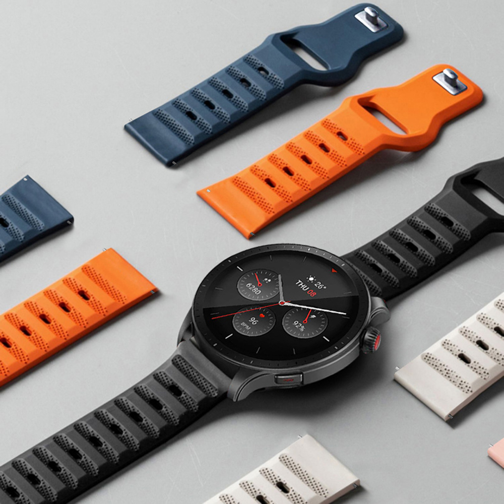 通気性のあるシリコンウォッチストラップ,Samsung Watch 6,5,4,3,active 2,2,gear,s2,s3,gt 4,3,2,2 46mm、42mm、20mm、22mm