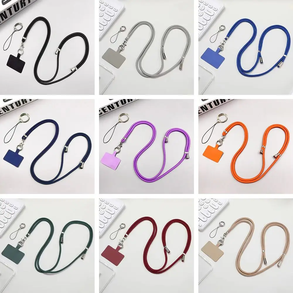 Uniwersalne smycze do telefonu typu crossbody z naszywką Regulowany pasek do telefonu komórkowego Smycz na szyję Sznur do zawieszania telefonu komórkowego