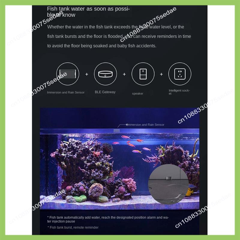 Y19A Water Leak Sensor Flood And Rain Detector IPX7 Waterproof 3 Sensitivity Settings For Home Security Works