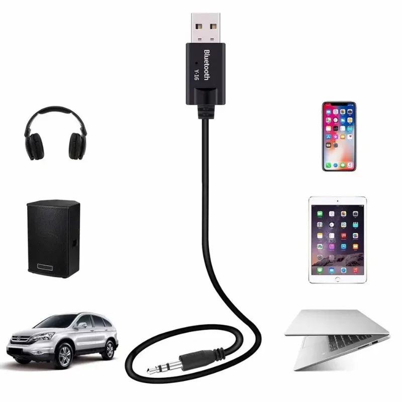 Vikefon bluetooth 5.0 receptor de áudio cabo transformar receptor usb dongle 3.5mm aux jack sem fio cabo adaptador música do carro