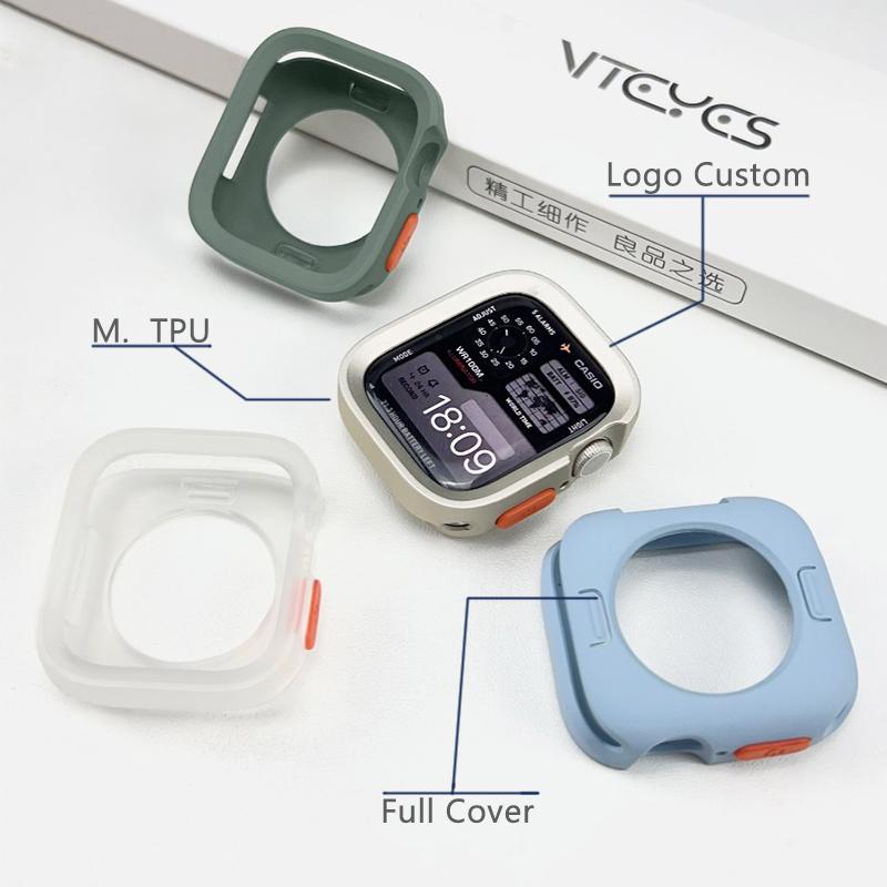 Bumper Soft Silicone Case For Apple Watch 10 9 8 7 6 SE 5 Anti-drop Matte Cover For iwatch 49mm 41mm 42mm 46mm 40mm 44mm 45 mm