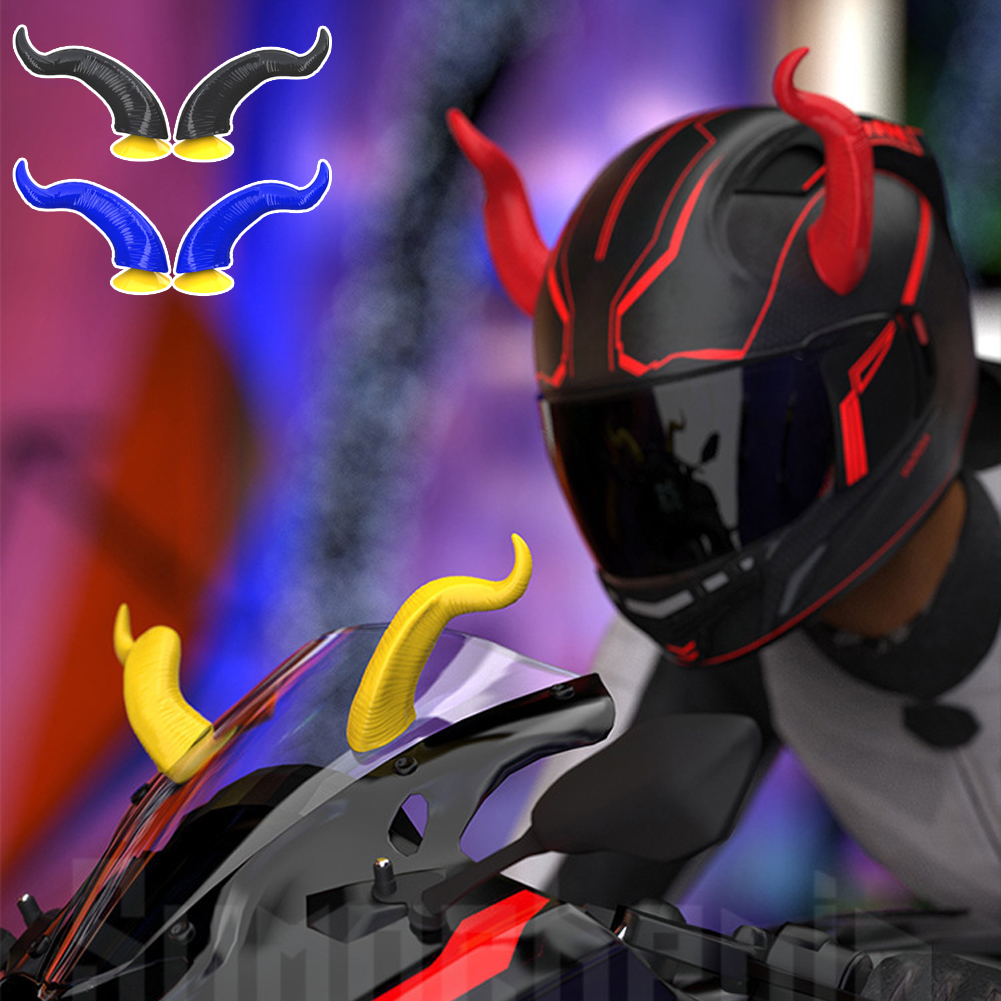 2 pçs decoração do capacete da motocicleta chifres do diabo estilo acessórios do capacete de moto adesivos estilo cosplay com otário