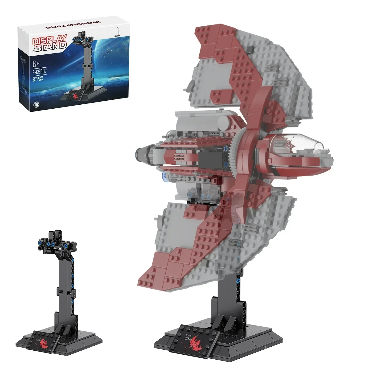 BuildMOC X-Wing ขาตั้งจอแสดงผลชุดสําหรับ 75102 75149 75218 Building Blocks Space Movieใช้งานร่วมกับวงเล็บอิฐชุดของเล่นเด็ก