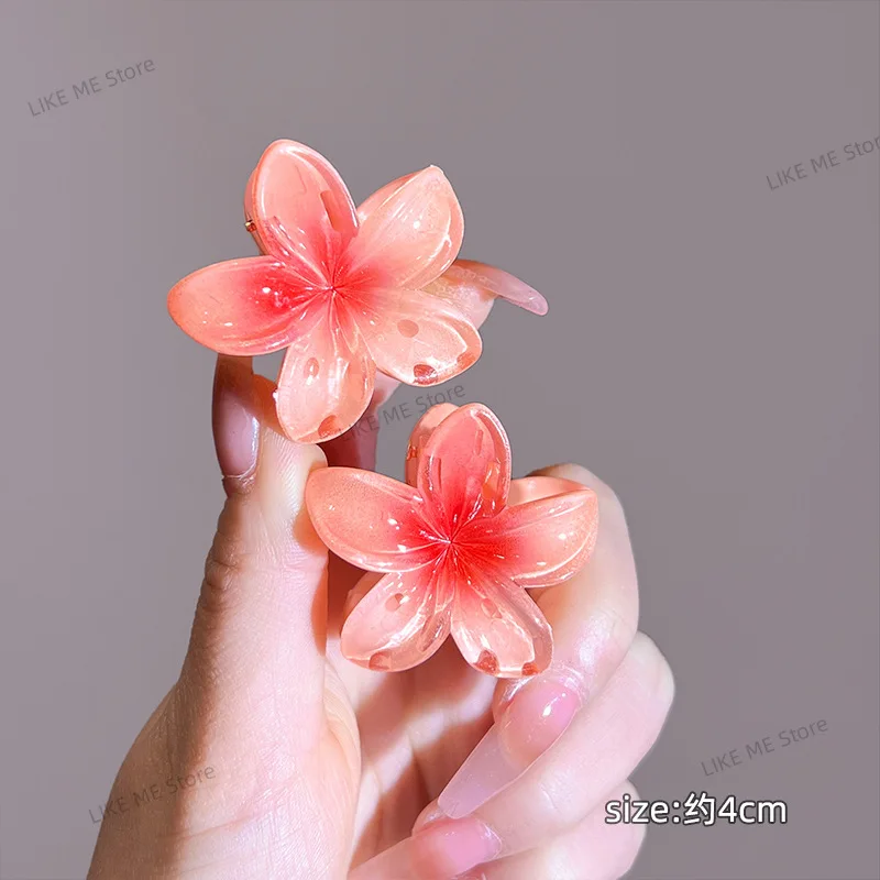 Pinzas para el cabello con gradiente hawaiano, pinzas para el cabello con flores, tocados de moda de tamaño pequeño, pasador de cangrejo, accesorios para el cabello para mujer