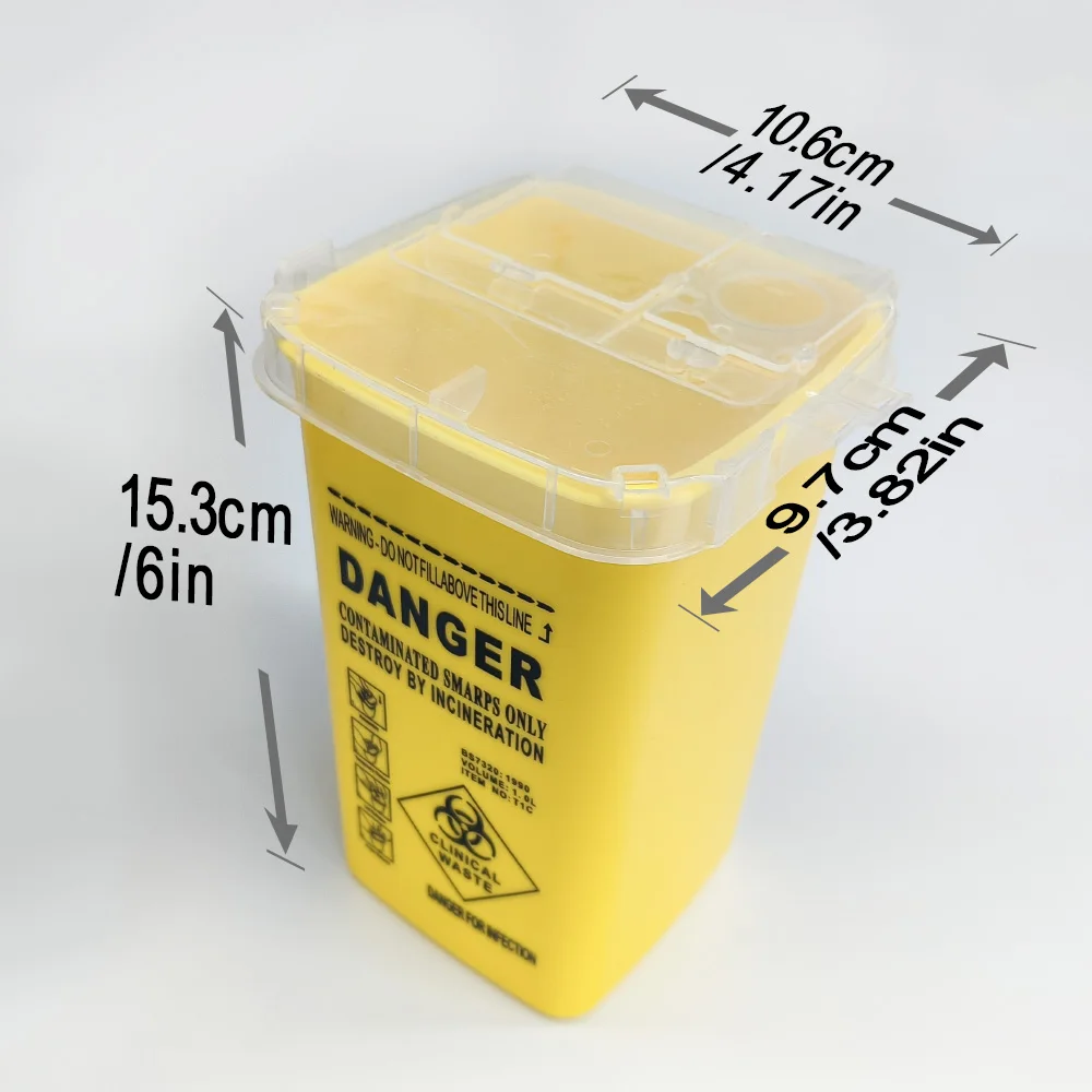 1L Plastic Tattoo Afvaldoos Medische Benodigdheden Container Wegwerp Naald Tips Recycling Emmers Collectie Tatoeages Accessoires