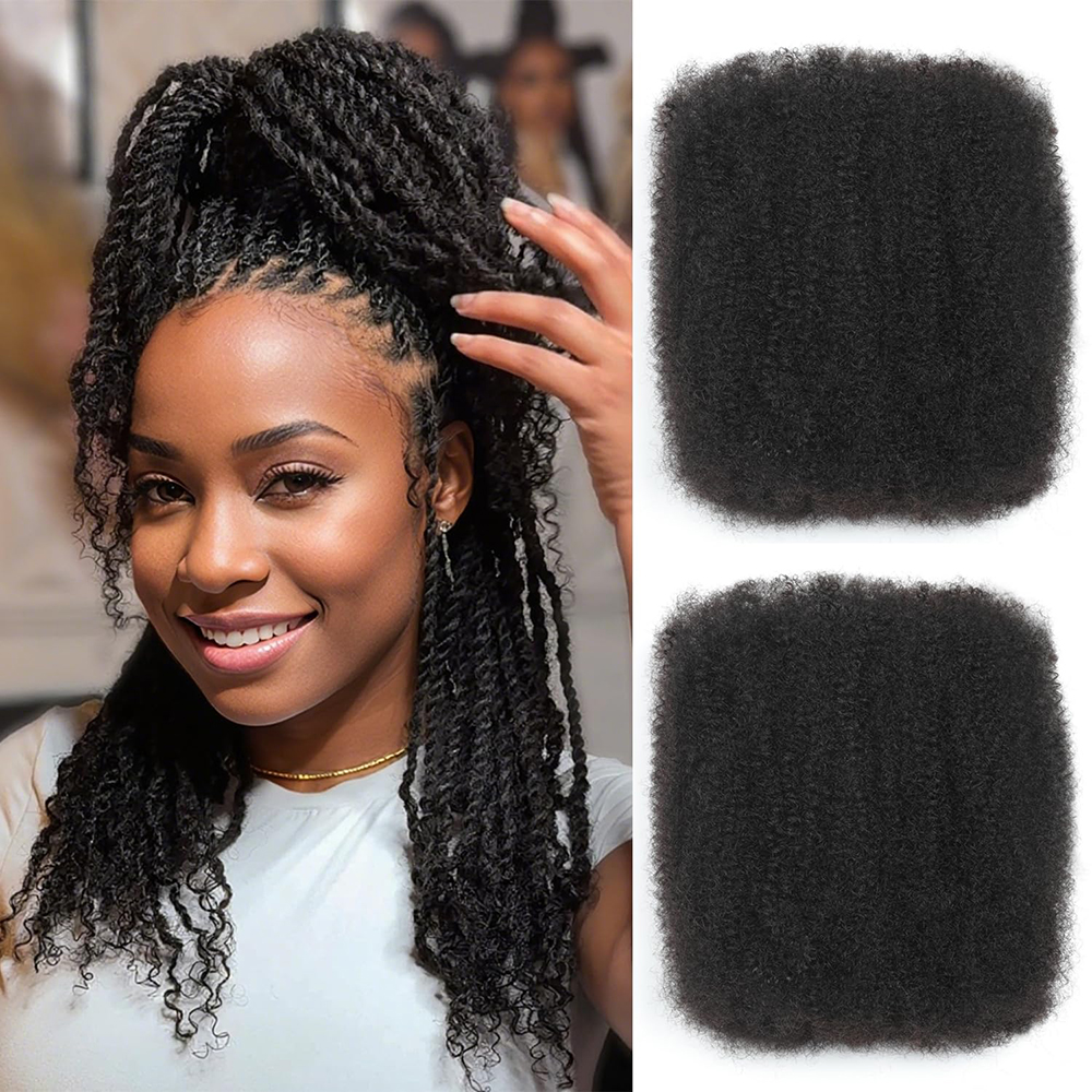 Afro kinkys cabelo humano em massa para dreadlocks extensões reparação locs torção trança afro kinky cabelo humano para locs natural 12-18