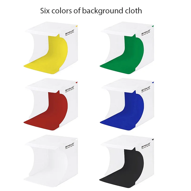 Mini 2 LED Panels Folding Portable 1100LM Light Photo Lighting Studio Shooting Tent Box Kit with 6 Colors Backdrops
