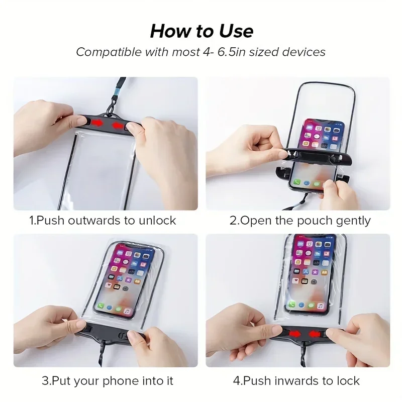 เคสโทรศัพท์กันน้ำว่ายน้ำกระเป๋ากันน้ำสากลใต้น้ำตัวป้องกันกระเป๋าสำหรับไอโฟน ซัมซุงต่ำกว่า 6.7"โทรศัพท์