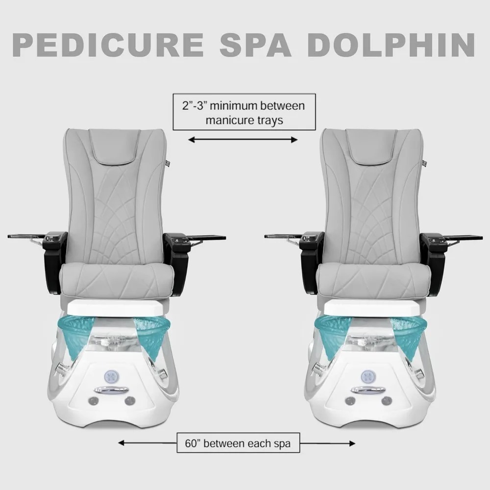 Stylish Pedicure Chair - Luxury Nail Spa Chair with Massage,Heat, USB, Ventilation & Air Bubble System