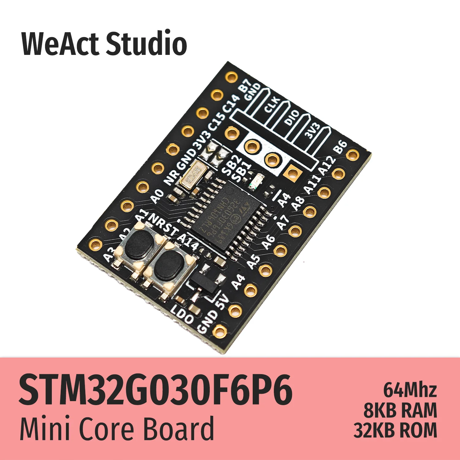 WeAct STM32G030F6P6 STM32G030 STM32G0 STM32 Placa central Placa de demostración