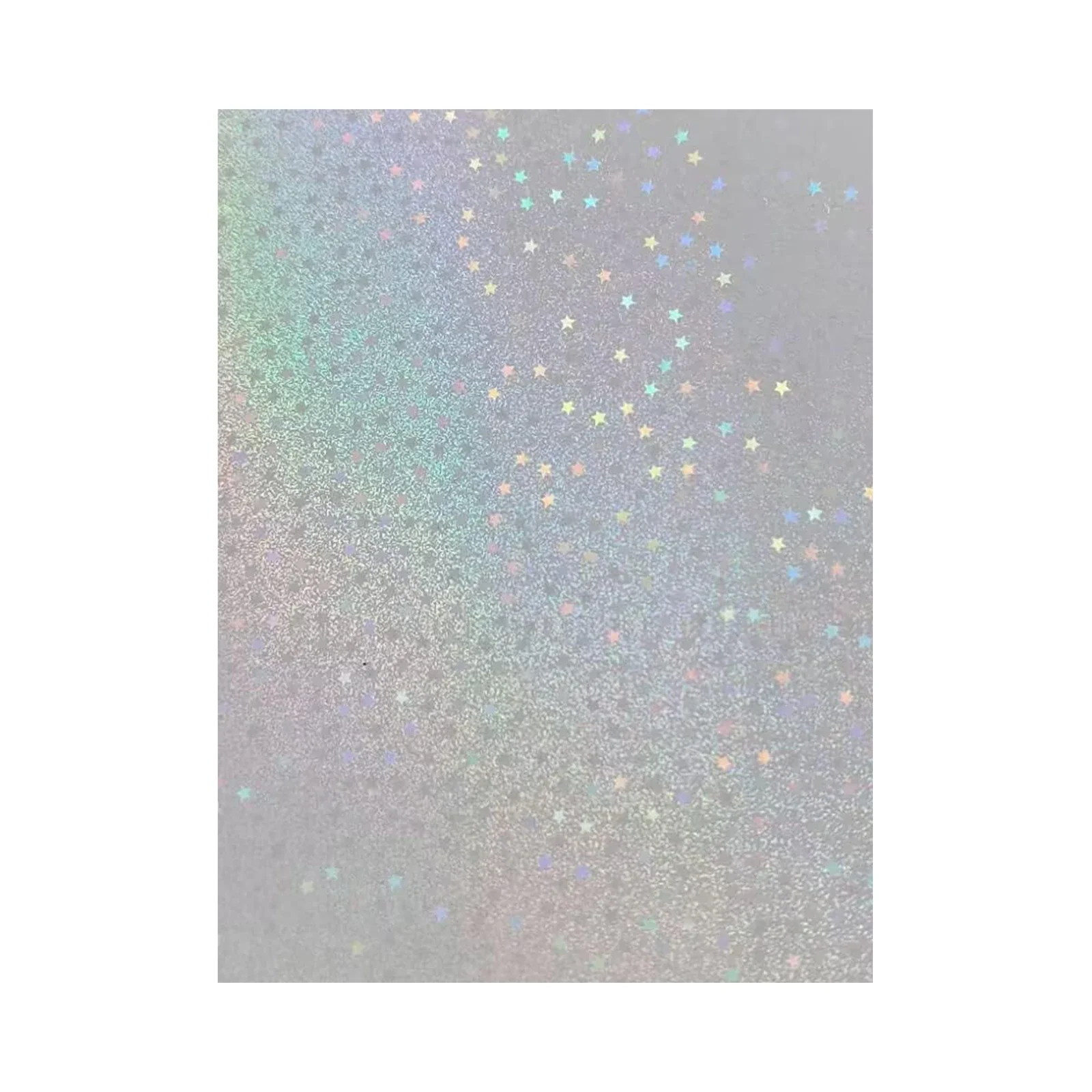 50 folhas de papel adesivo holográfico estrelas de areia 2.9x4.1 polegadas glitter transparente sobreposição holográfica filme de laminação a frio autoadesivo