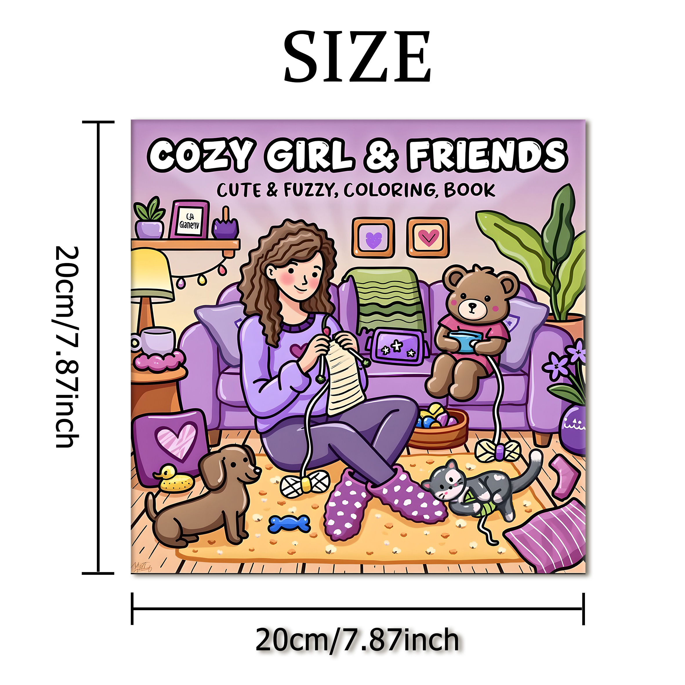 COZY GIRL & FRIENDS Bold-easy Patterns Coloring Book for Adults Cute Drawing Book Perfect Gift for Party and Birthday