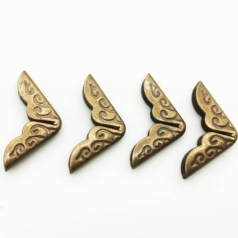 Clearance_50 ピース/ロット 14X14X3mm ブロンズ金属ブックコーナーフォトアルバムメニューフォルダー DIY スクラップブッキング装飾コーナープロテクター