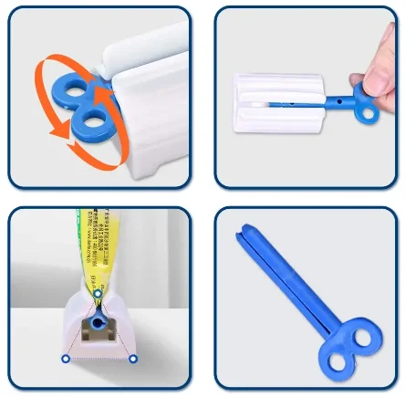 Zahnpasta Squeezer Zahnpasta Roller Tube Edelstahl Rolling Zahnpasta Squeezer reduzieren Abfall multifunktional für Badezimmer