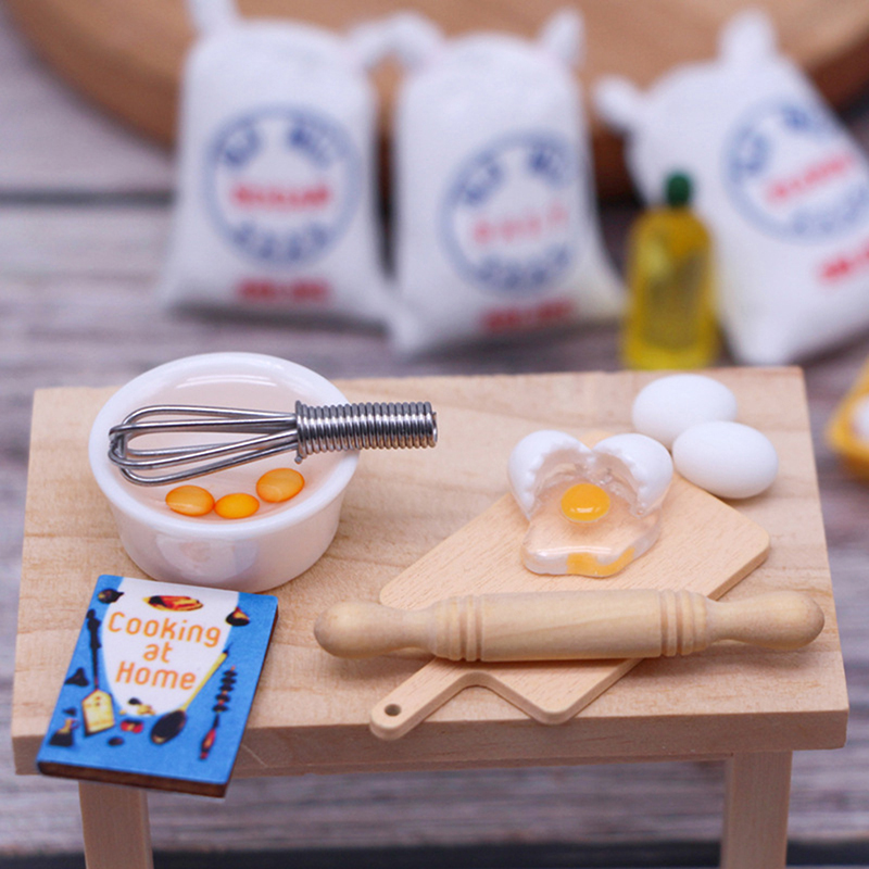 1Set Puppenhaus Miniatur Simulation Schneebesen Mehl Tasche Modle DIY Puppenhaus Zubehör Möbel Dekor