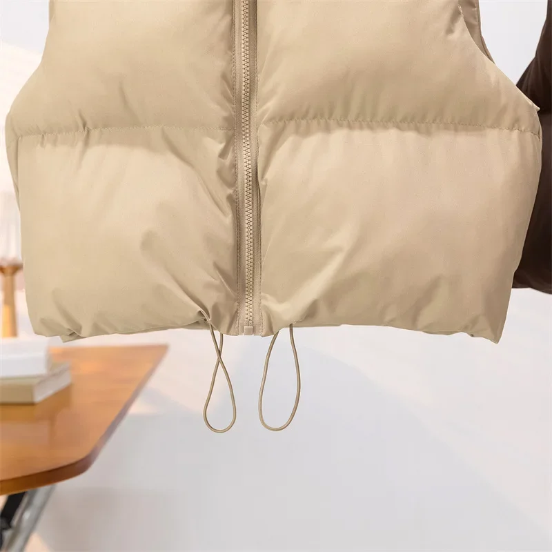 Warme parka's dames jassen met enkele rij knopen herfst winter vest jas kaki hoge taille casual vesten elegante Y2k jassen dik