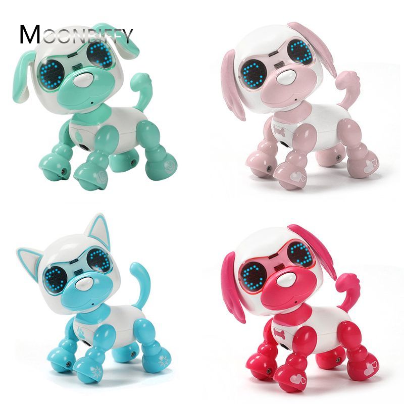 Robot inteligente interactivo para mascotas, perros y cachorros juguete para hablar con, grabación electrónica de sonido con ojos LED, cantar, dormir, regalo para niños
