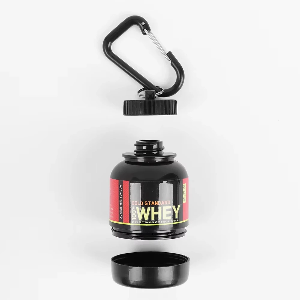 100ml esporte ao ar livre mini recipiente de proteína portátil garrafa de pó com chaveiro de soro funil de saúde caixa de medicina pequena xícara de água