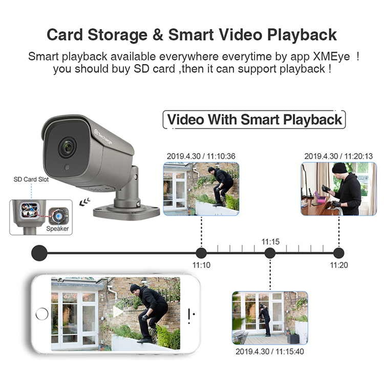 4MP 5MP 8MP, caméra de sécurité IP, boîtier métallique, POE H.265, extérieur, Audio bidirectionnel, vidéo,