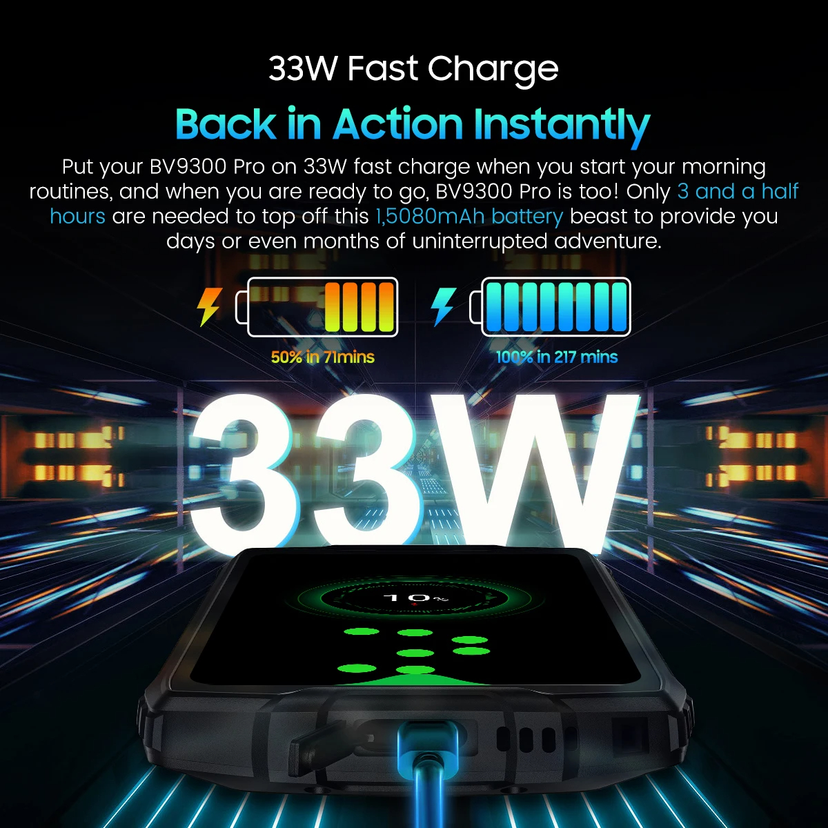 Blackview BV9300 PRO Telefone robusto com tela de 6,7 ''12 GB + 256 GB Helio G99 Android 13 64 MP Câmera Celular