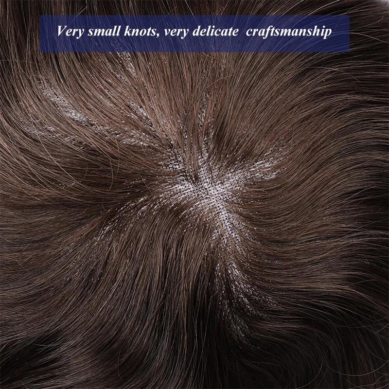 Herren-Kapillarprothese, Mono-Herrenperücke, Naturhaar-Perücken für Männer, 15,2 cm, menschliches männliches Haar, Prothese für Männer, Toupet, langlebige Herren-Perücke
