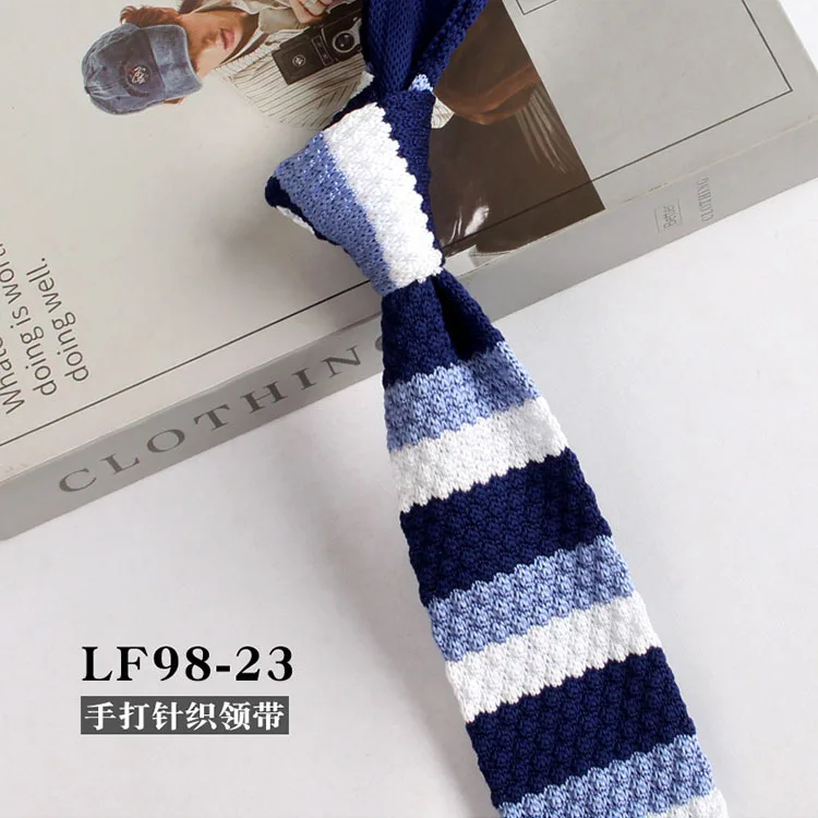 Corbatas de punto a rayas para hombre, corbata estrecha Retro tejida, corbata informal de estilo coreano, accesorios para camisas, traje, corbatas