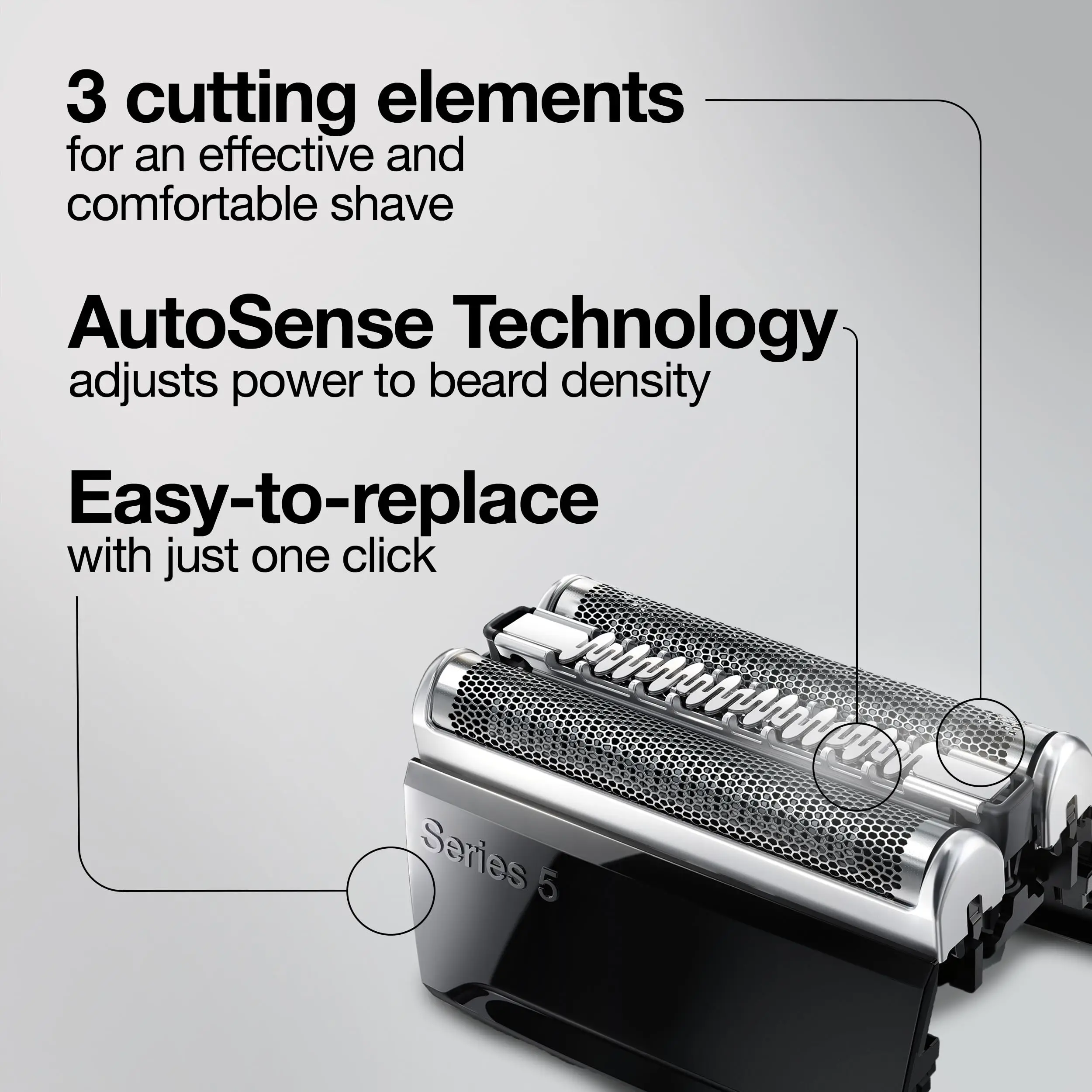 Braun Series 5 Replacement Heads Shavers Cutter Foil 52B Razor Blade for 5020S 5030S 5040S 5050CC 5070CC 5090CC