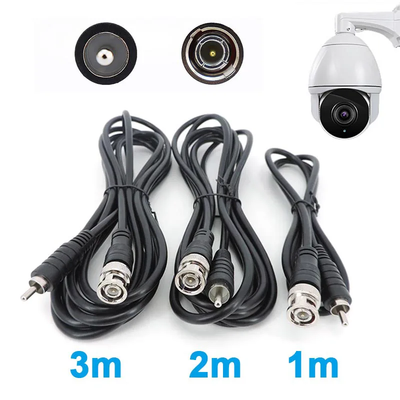 1 M 2 M 3M วิดีโอ BNC ชายไป RCA ชาย JACK COAXIAL CABLE CONNECTOR ADAPTER สําหรับกล้องวงจรปิดระบบกล้องอุปกรณ์เสริม q1