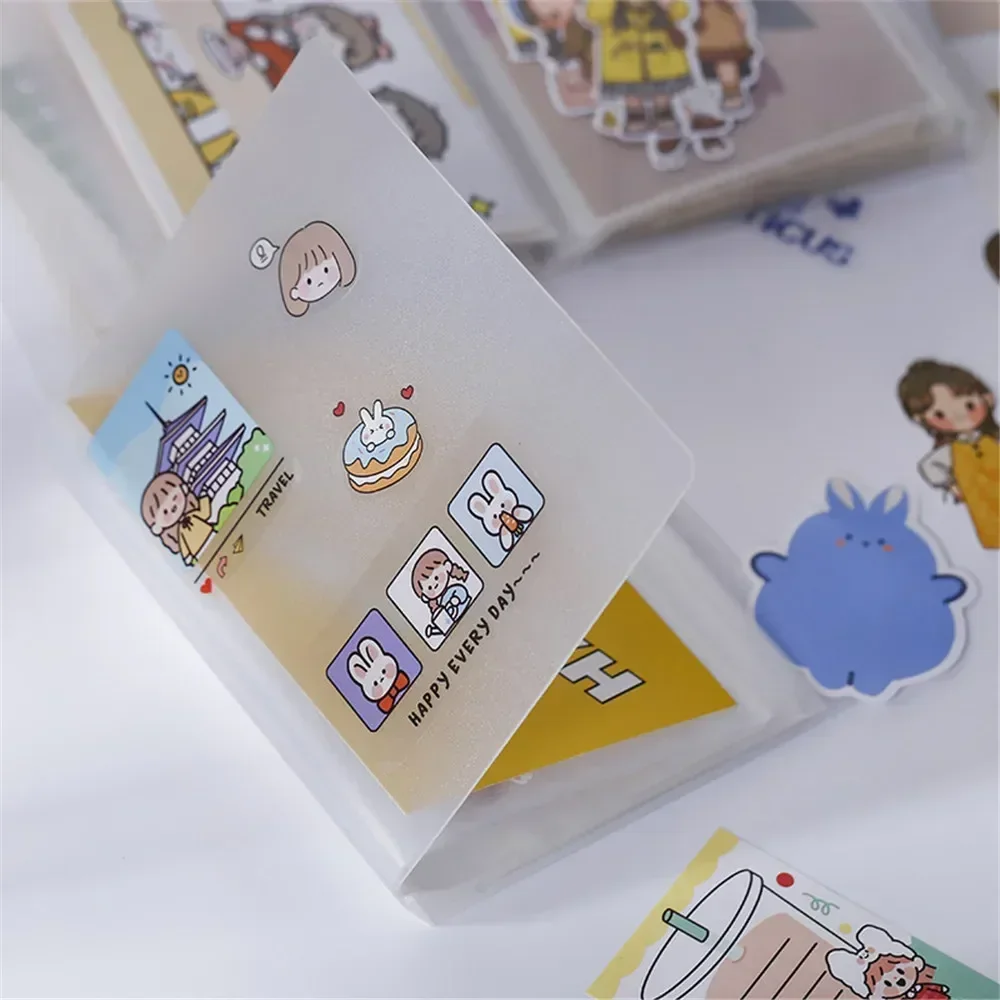 40 แผ่นกระเป๋า A6 โฟลเดอร์แบบพกพาโปร่งใสแฟ้มโฟลเดอร์คอลเลกชันกล่องเก็บภาพเครื่องเขียนโรงเรียน