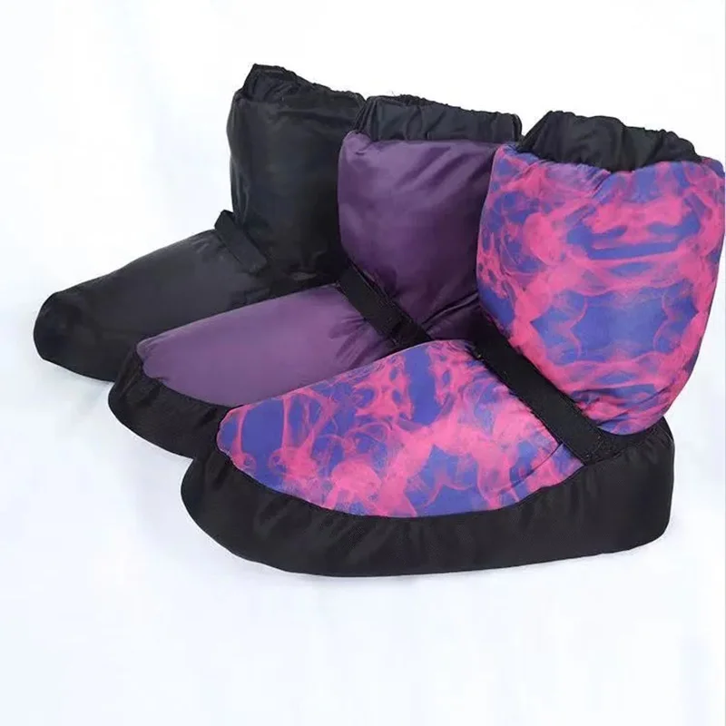 CLYFAN-zapatos de baile nacionales para Ballet de invierno, botas de baile modernas para adultos, zapatos de bailarina más cálidos para ejercicio de calentamiento de algodón