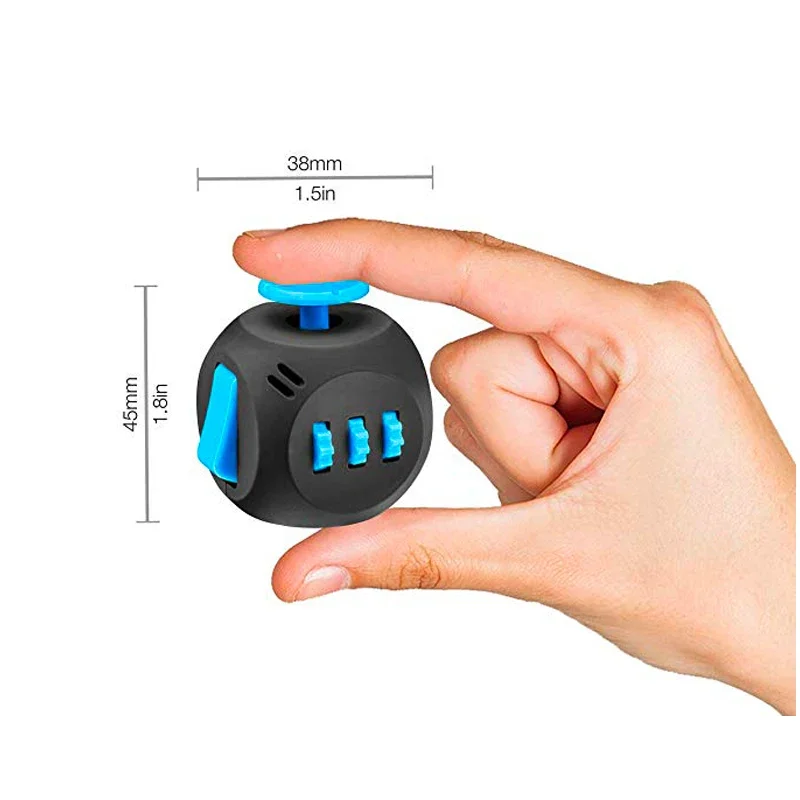 6 ด้าน Fidget Cube Sensory ของเล่นสําหรับผู้ใหญ่และเด็กที่มี ADHD เพิ่ม OCD ออทิสติกความวิตกกังวล Anti ความเครียดบรรเทา EDC มือ Fidget ของเล่น